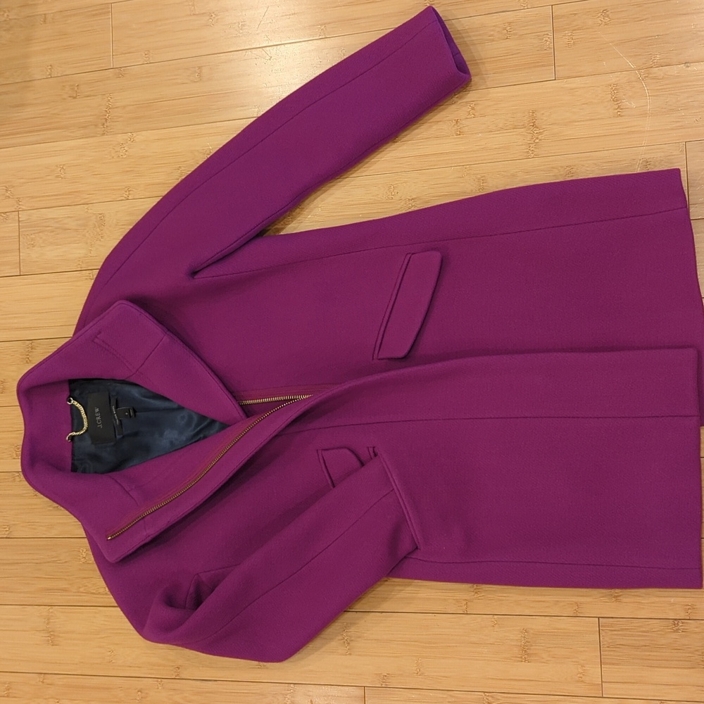 J. Crew Women's Vibrant Purple Cocoon Coat In Stadium Wool